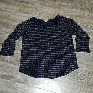 Gap knit Navy & metallic gold shirt